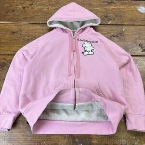 Vintage Walt Disney World Sherpa Lined Mickey Mouse Zip Up Hoodie Women’s Large